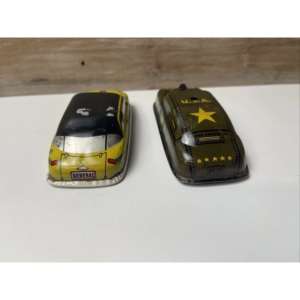 Vintage Toy Lot West Germany Car + Argo U.S. Army Armored Cannon Staff Car 1950